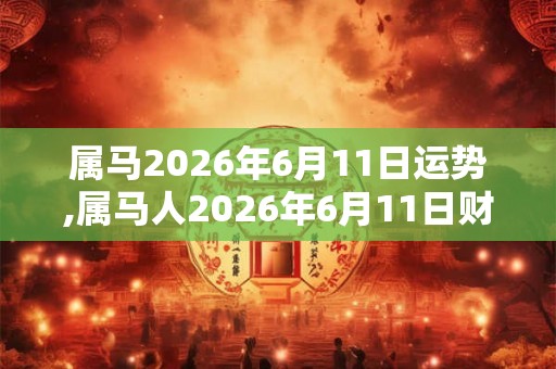 属马2026年6月11日运势,属马人2026年6月11日财运,生肖马2026年6月11日运势