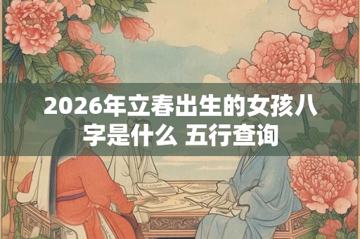 2026年立春出生的女孩八字是什么 五行查询