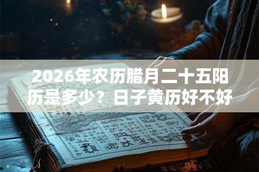 2026年农历腊月二十五阳历是多少？日子黄历好不好？