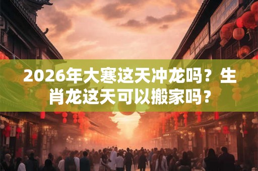 2026年大寒这天冲龙吗？生肖龙这天可以搬家吗？