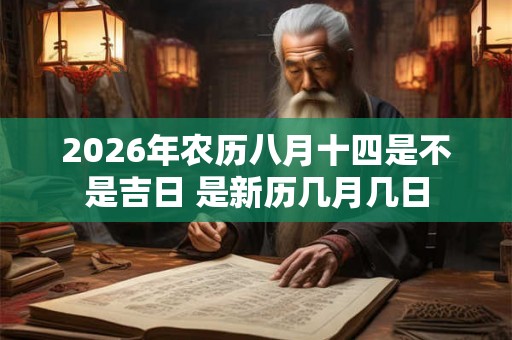 2026年农历八月十四是不是吉日 是新历几月几日