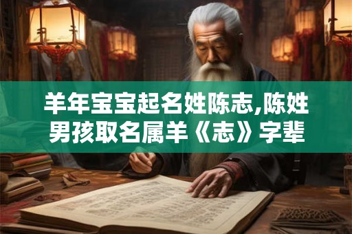 羊年宝宝起名姓陈志,陈姓男孩取名属羊《志》字辈