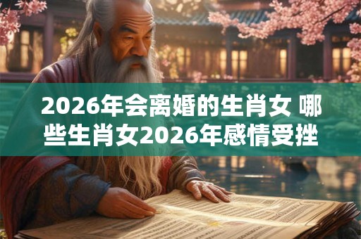 2026年会离婚的生肖女 哪些生肖女2026年感情受挫 2026年会离婚的生肖女 哪些生肖女2026年感情受挫
