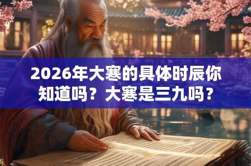 2026年大寒的具体时辰你知道吗？大寒是三九吗？