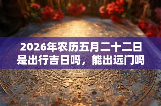 2026年农历五月二十二日是出行吉日吗，能出远门吗？