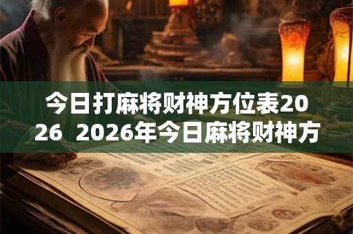 今日打麻将财神方位表2026  2026年今日麻将财神方位查询表