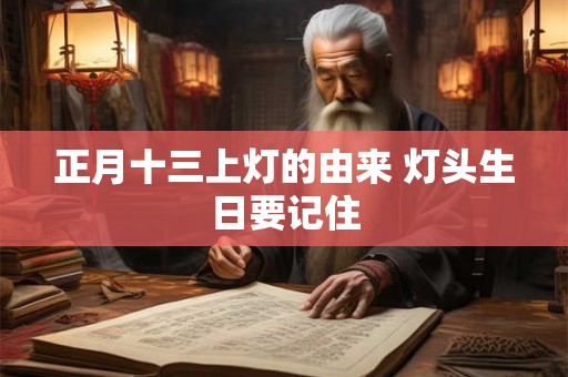 正月十三上灯的由来 灯头生日要记住 正月十三上灯的由来 灯头生日要记住