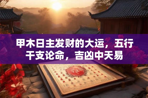 甲木日主发财的大运，五行干支论命，吉凶中天易