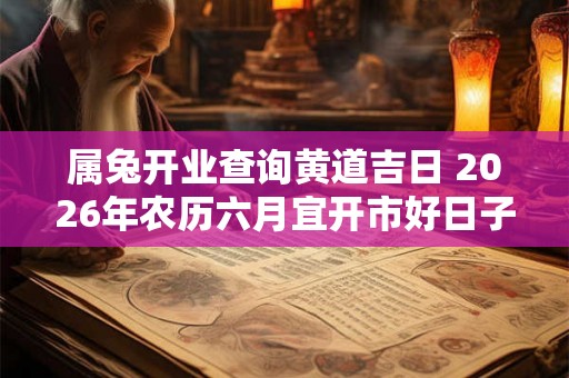 属兔开业查询黄道吉日 2026年农历六月宜开市好日子
