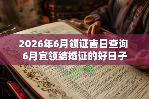 2026年6月领证吉日查询 6月宜领结婚证的好日子