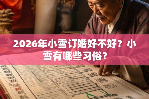 2026年小雪订婚好不好？小雪有哪些习俗？