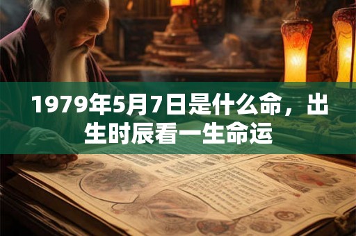 1979年5月7日是什么命，出生时辰看一生命运