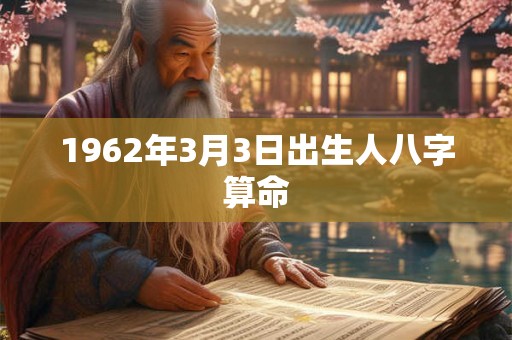 1962年3月3日出生人八字算命
