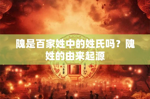 隗是百家姓中的姓氏吗？隗姓的由来起源