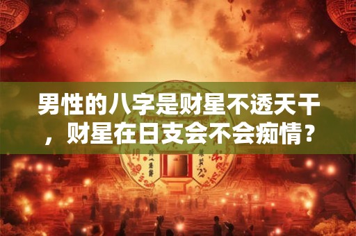 男性的八字是财星不透天干，财星在日支会不会痴情？