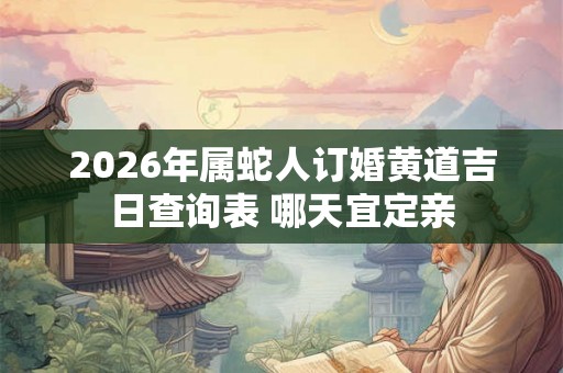 2026年属蛇人订婚黄道吉日查询表 哪天宜定亲