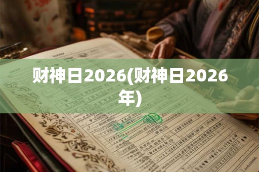 财神日2026(财神日2026年)