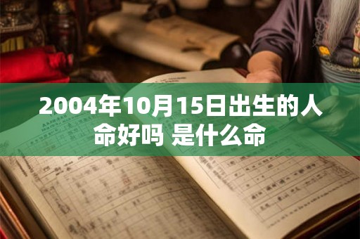 2004年10月15日出生的人命好吗 是什么命