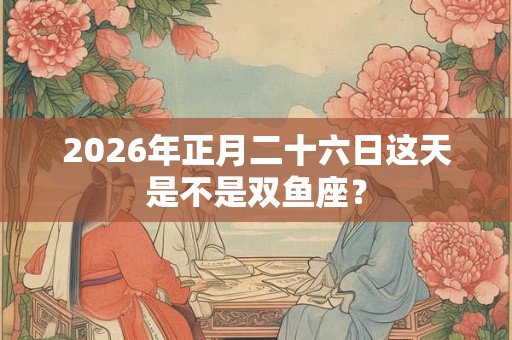 2026年正月二十六日这天是不是双鱼座？