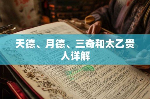 天德、月德、三奇和太乙贵人详解