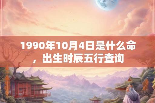 1990年10月4日是什么命，出生时辰五行查询