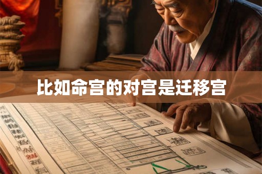 比如命宫的对宫是迁移宫