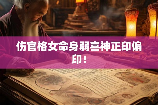 伤官格女命身弱喜神正印偏印！
