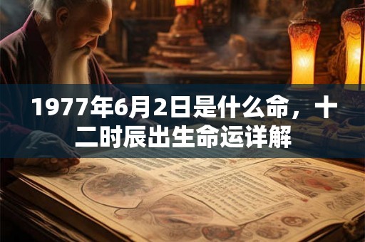 1977年6月2日是什么命，十二时辰出生命运详解