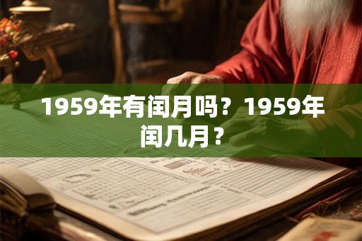 1959年有闰月吗?1959年闰几月? 1959年有闰月吗?1959年闰几月?