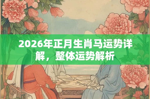 2026年正月生肖马运势详解，整体运势解析
