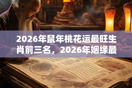 2026年鼠年桃花运最旺生肖前三名，2026年姻缘最旺盛的生肖