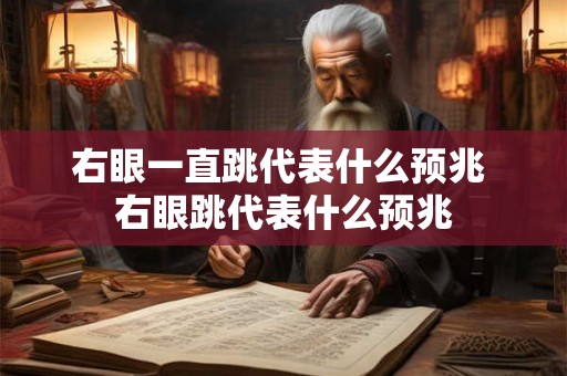 右眼一直跳代表什么预兆 右眼跳代表什么预兆 右眼一直跳代表什么预兆 右眼跳代表什么预兆