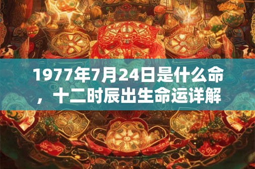 1977年7月24日是什么命，十二时辰出生命运详解