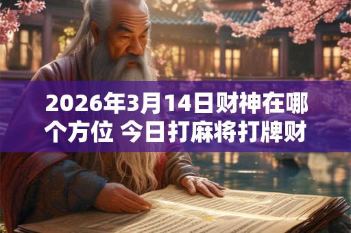 2026年3月14日财神在哪个方位 今日打麻将打牌财运方位