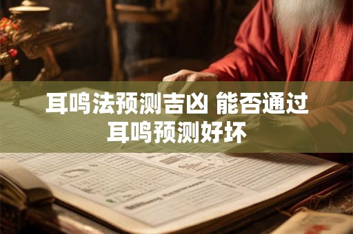 耳鸣法预测吉凶 能否通过耳鸣预测好坏 耳鸣法预测吉凶 能否通过耳鸣预测好坏