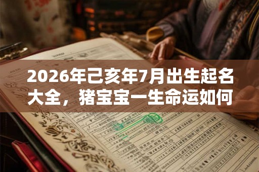 2026年己亥年7月出生起名大全，猪宝宝一生命运如何？