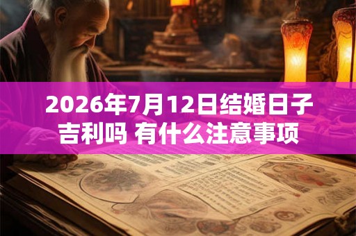 2026年7月12日结婚日子吉利吗 有什么注意事项 2026年7月12日结婚日子吉利吗 有什么注意事项