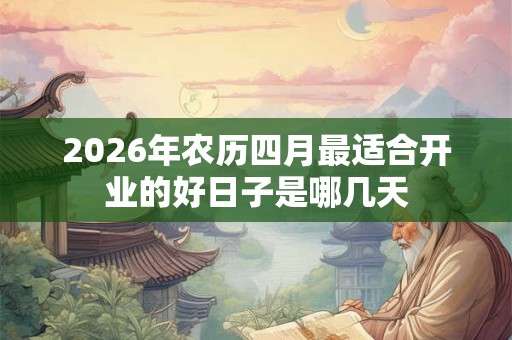 2026年农历四月最适合开业的好日子是哪几天