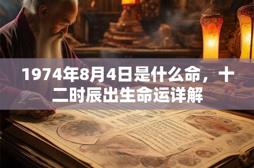 1974年8月4日是什么命，十二时辰出生命运详解