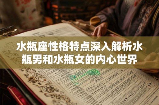 水瓶座性格特点深入解析水瓶男和水瓶女的内心世界