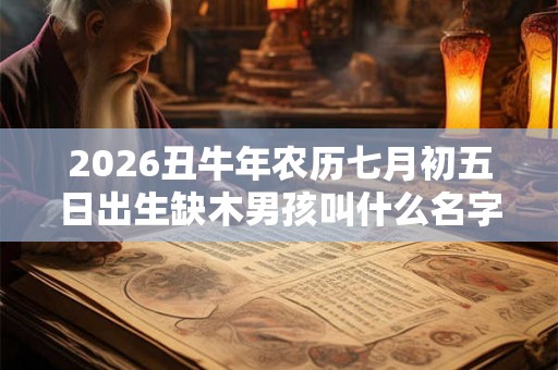 2026丑牛年农历七月初五日出生缺木男孩叫什么名字？