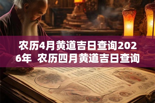 农历4月黄道吉日查询2026年 农历四月黄道吉日查询2026 农历4月黄道吉日查询2026年 农历四月黄道吉日查询2026