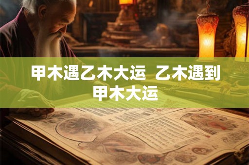 甲木遇乙木大运  乙木遇到甲木大运