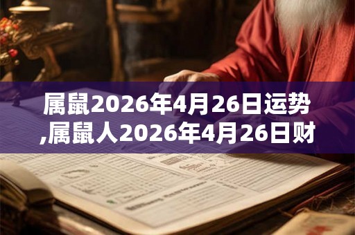 属鼠2026年4月26日运势,属鼠人2026年4月26日财运,生肖鼠2026年4月26日运势