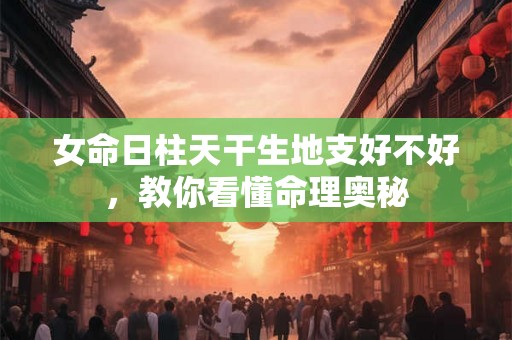 女命日柱天干生地支好不好，教你看懂命理奥秘