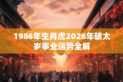 1986年生肖虎2026年破太岁事业运势全解