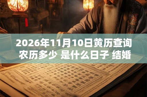 2026年11月10日黄历查询 农历多少 是什么日子 结婚吉时