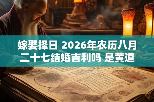 嫁娶择日 2026年农历八月二十七结婚吉利吗 是黄道吉日吗