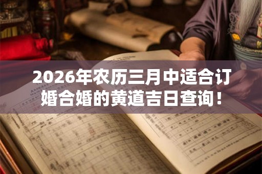 2026年农历三月中适合订婚合婚的黄道吉日查询! 2026年农历三月中适合订婚合婚的黄道吉日查询!
