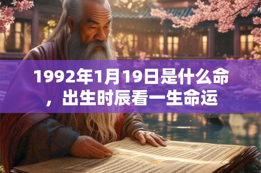 1992年1月19日是什么命，出生时辰看一生命运